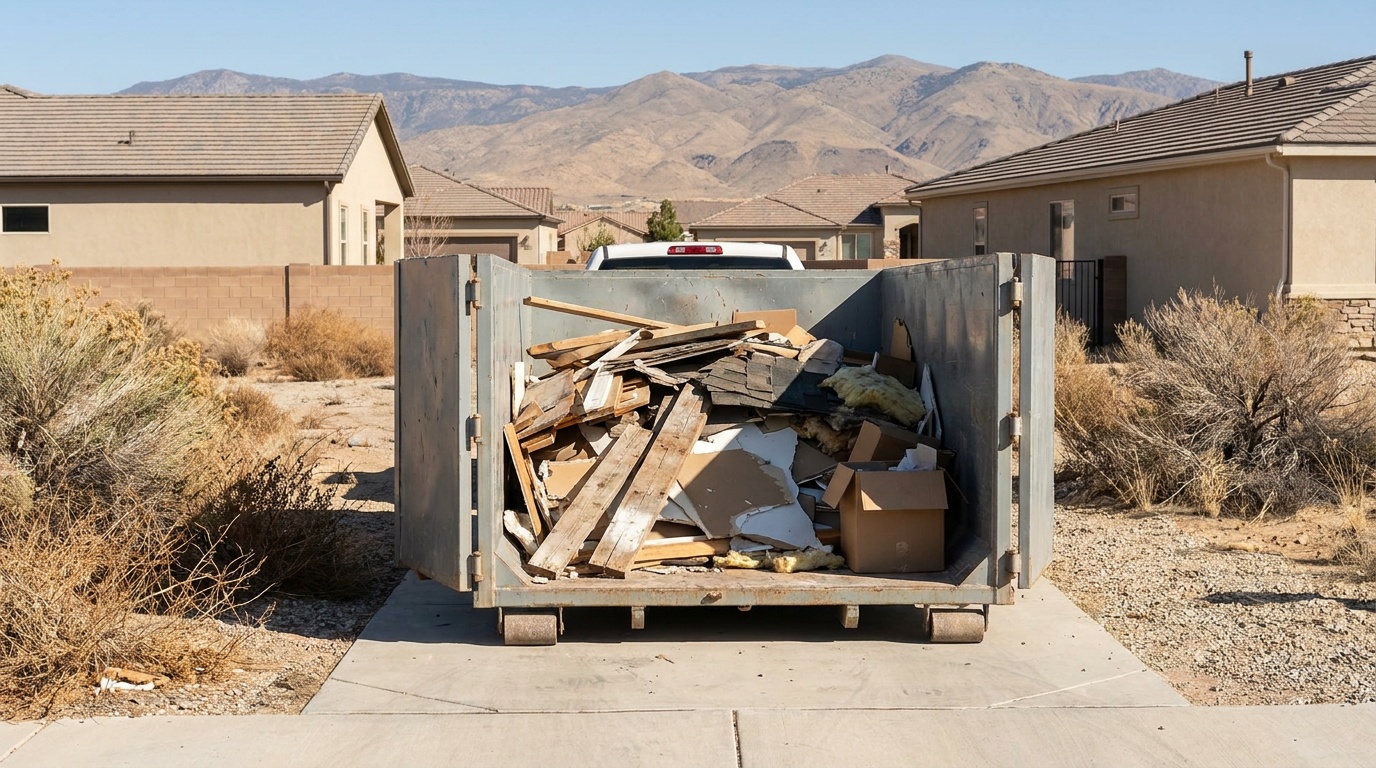 20 yard dumpster being loaded in Hemet